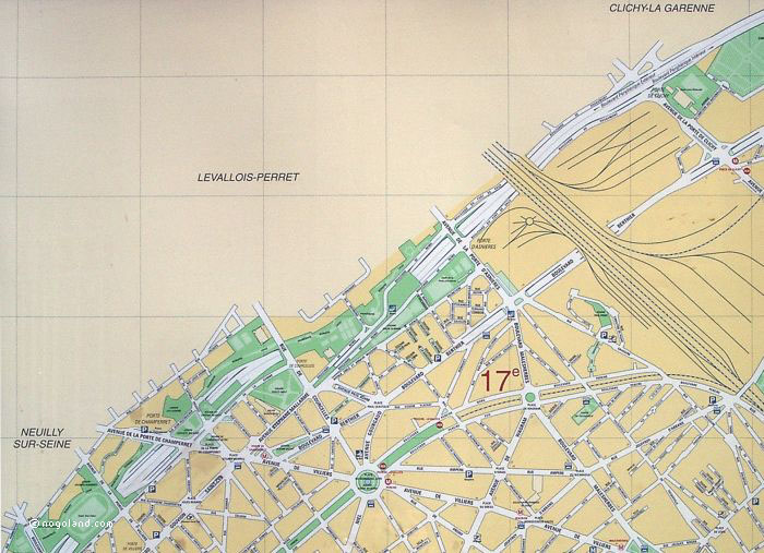 The border between Paris and its suburbs, as it appears on the Paris street maps